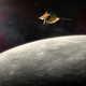 Interpretación artística de la sonda Messenger en órbita sobre Mercurio. Imagen: NASA